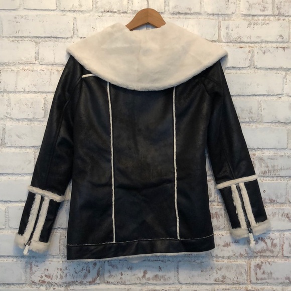 NWT! Chaser Faux Fur Lined Suede Open Front Long Jacket - Picture 11 of 12